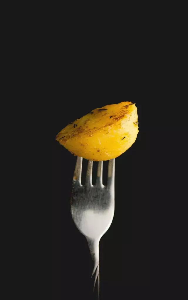 Gabel mit Kartoffel